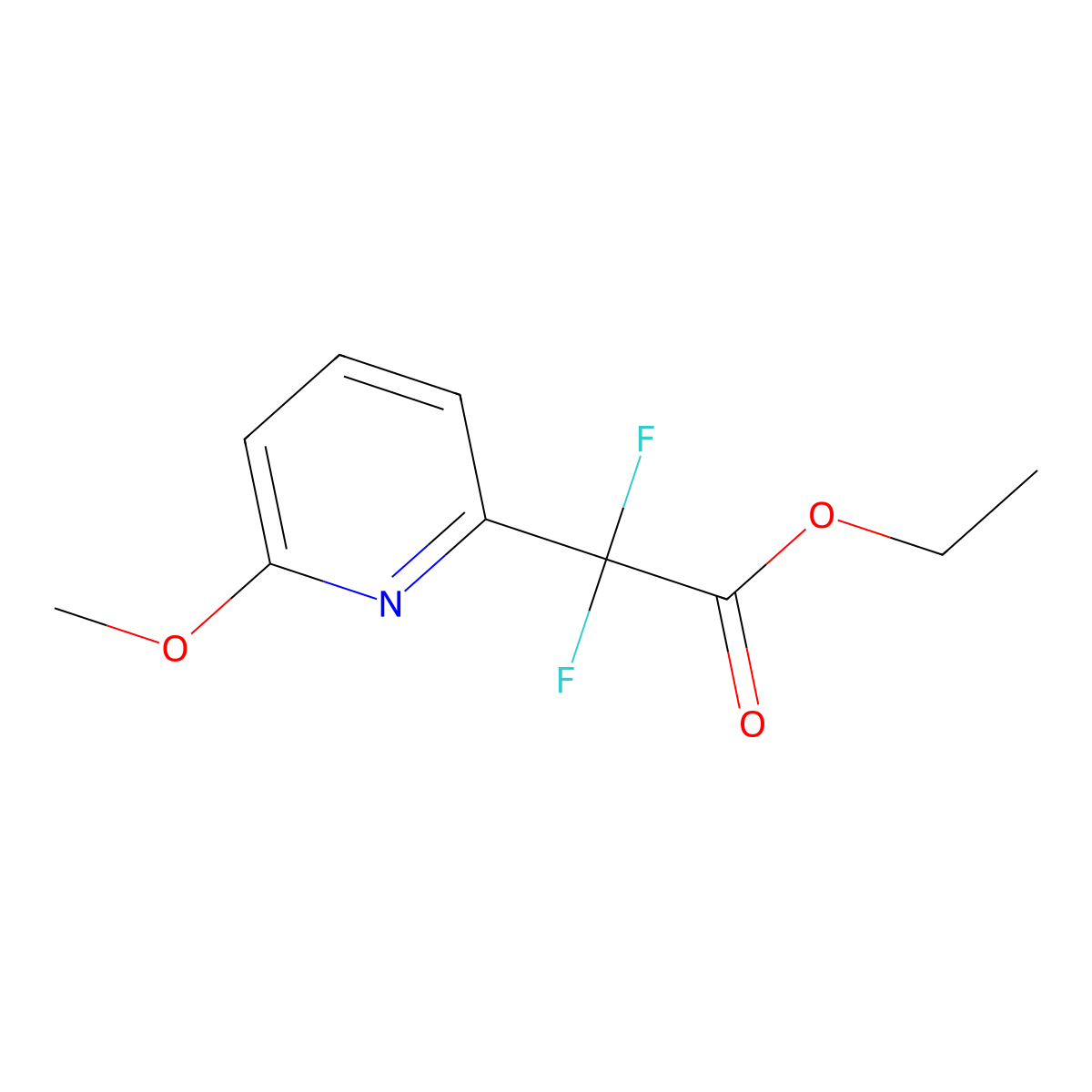 Ethyl 2,2-difluoro-2-(6-methoxypyridin-2-yl)acetate molecular structure, CAS 503627-75-6