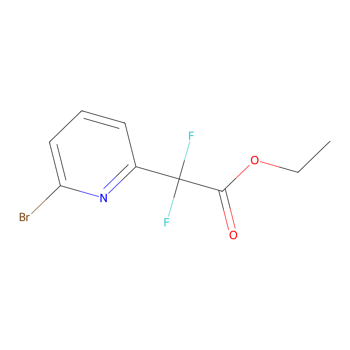 Ethyl 2-(6-bromopyridin-2-yl)-2,2-difluoroacetate molecular structure, CAS 503627-77-8