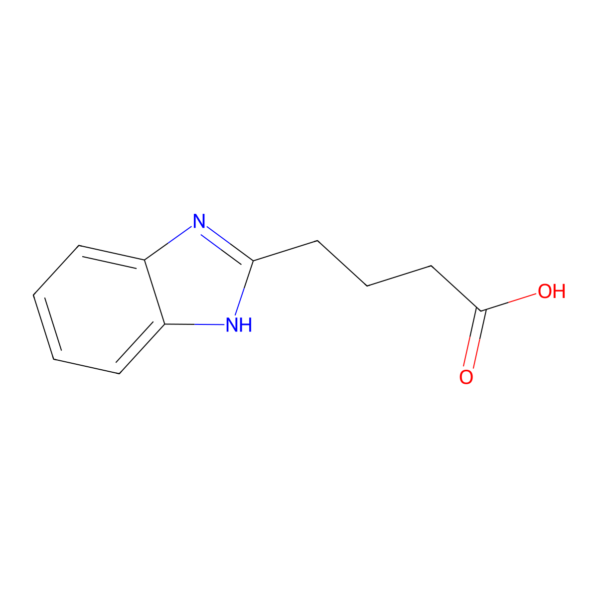 4-(1H-1,3-benzodiazol-2-yl)butanoic acid molecular structure, CAS 50365-32-7