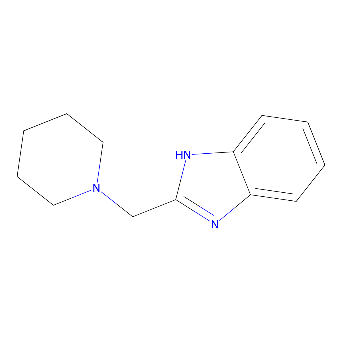 2-Piperidin-1-ylmethyl-1H-benzoimidazole molecular structure, CAS 50365-34-9