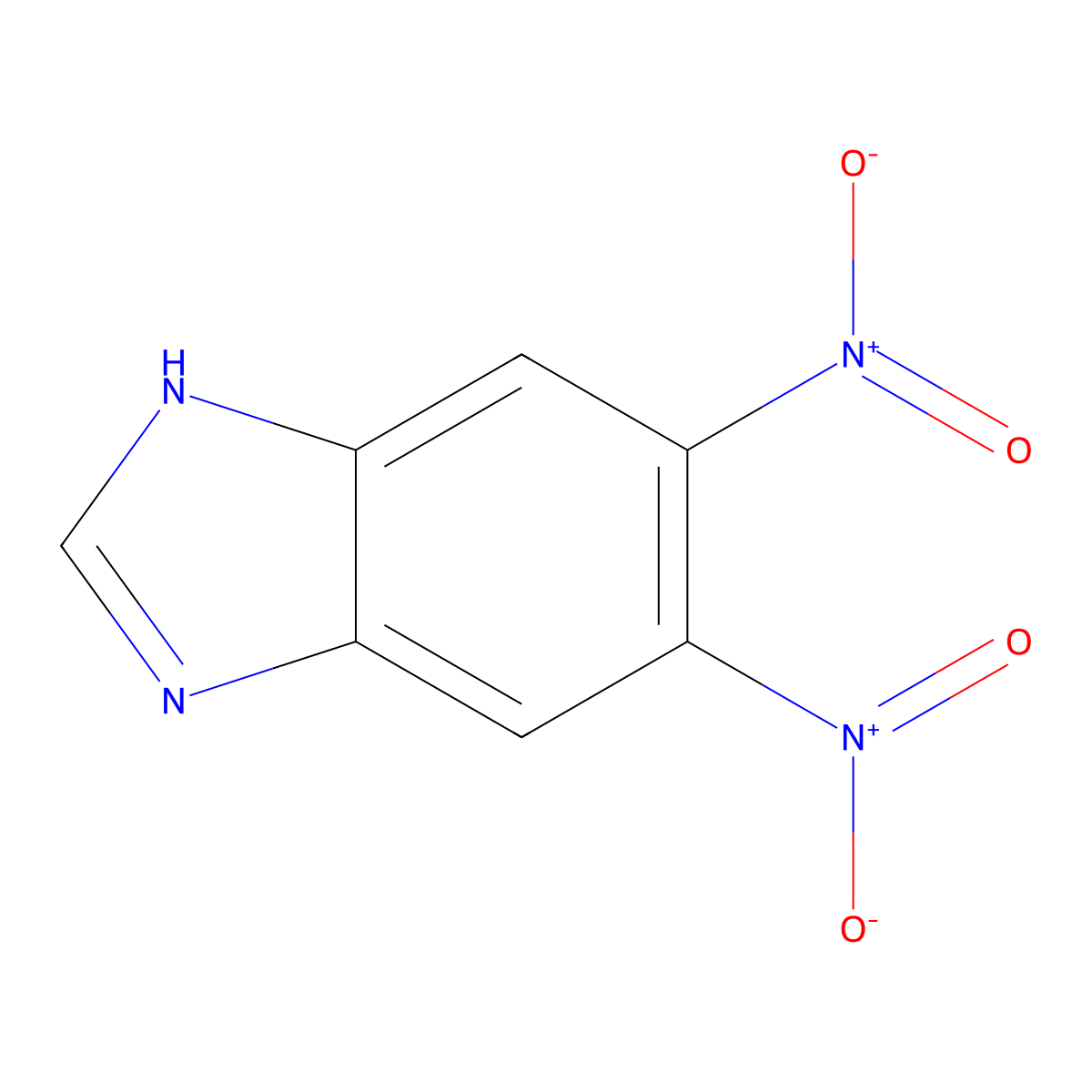5,6-dinitro-1H-1,3-benzodiazole molecular structure, CAS 50365-37-2