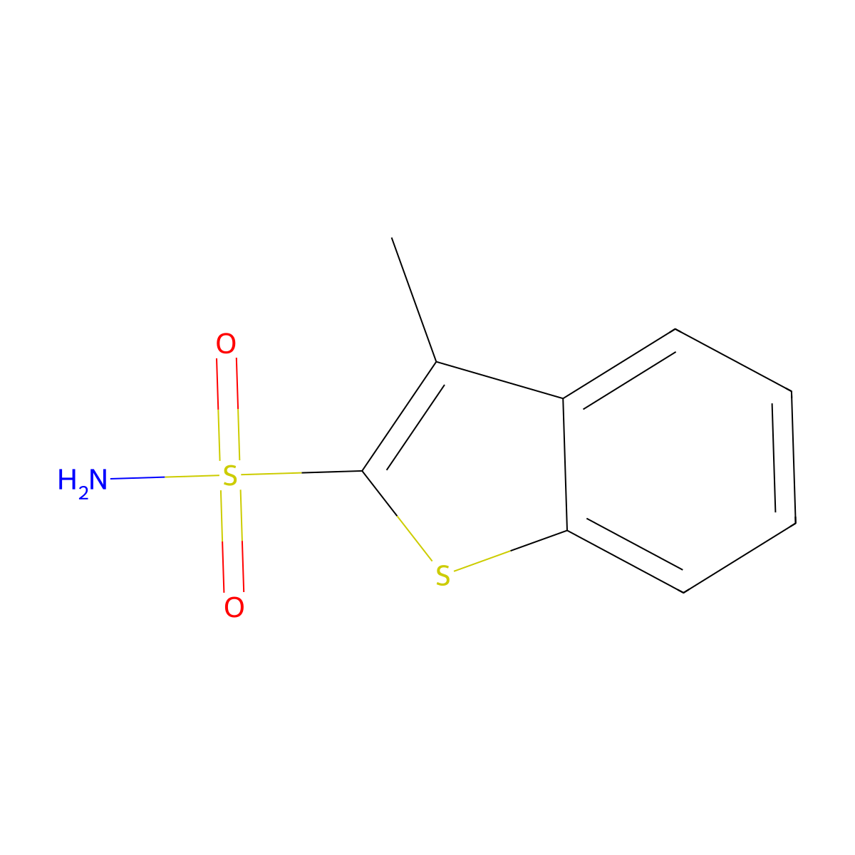 3-Methyl-1-benzothiophene-2-sulfonamide molecular structure, CAS 50368-15-5