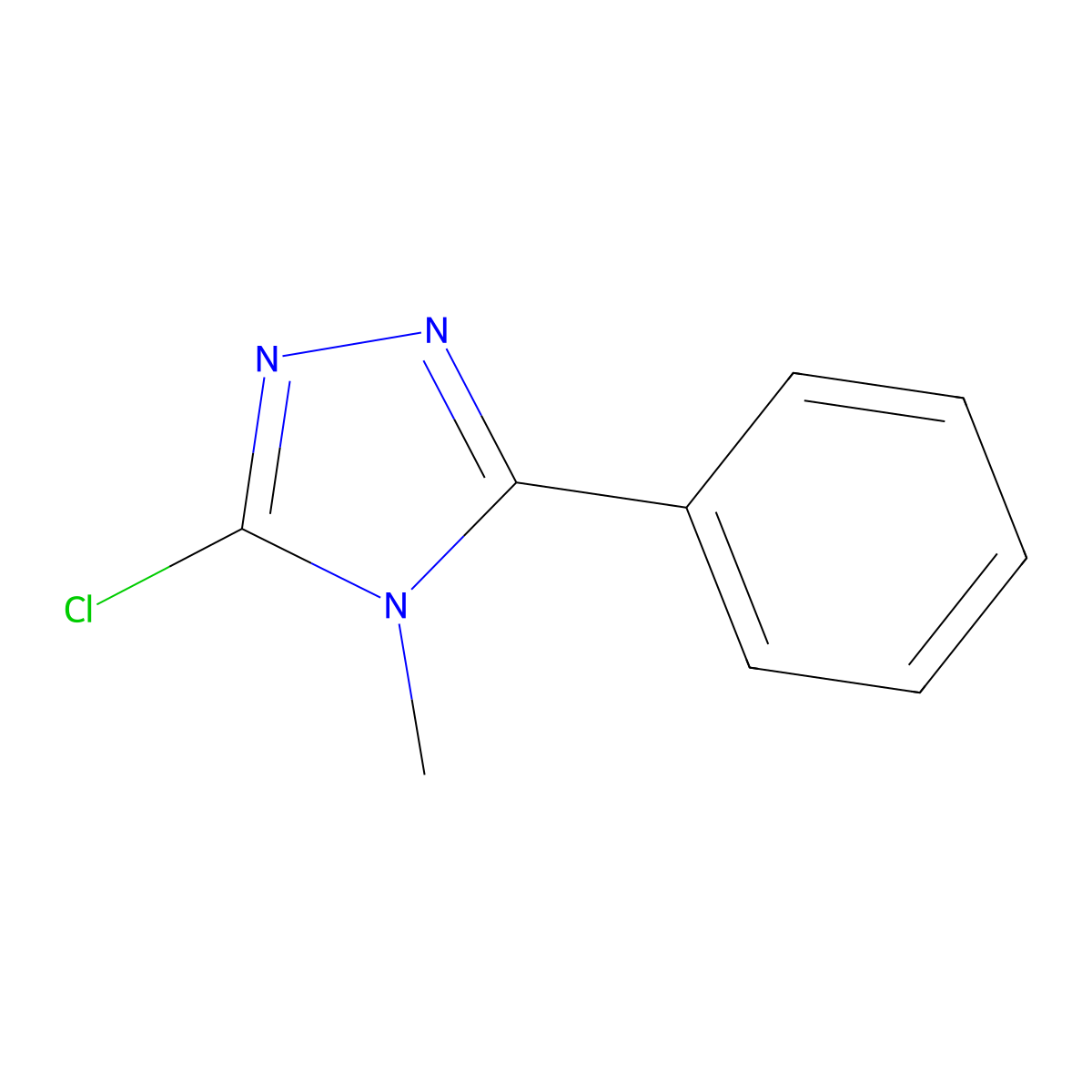 3-chloro-4-methyl-5-phenyl-4H-1,2,4-triazole molecular structure, CAS 50369-42-1