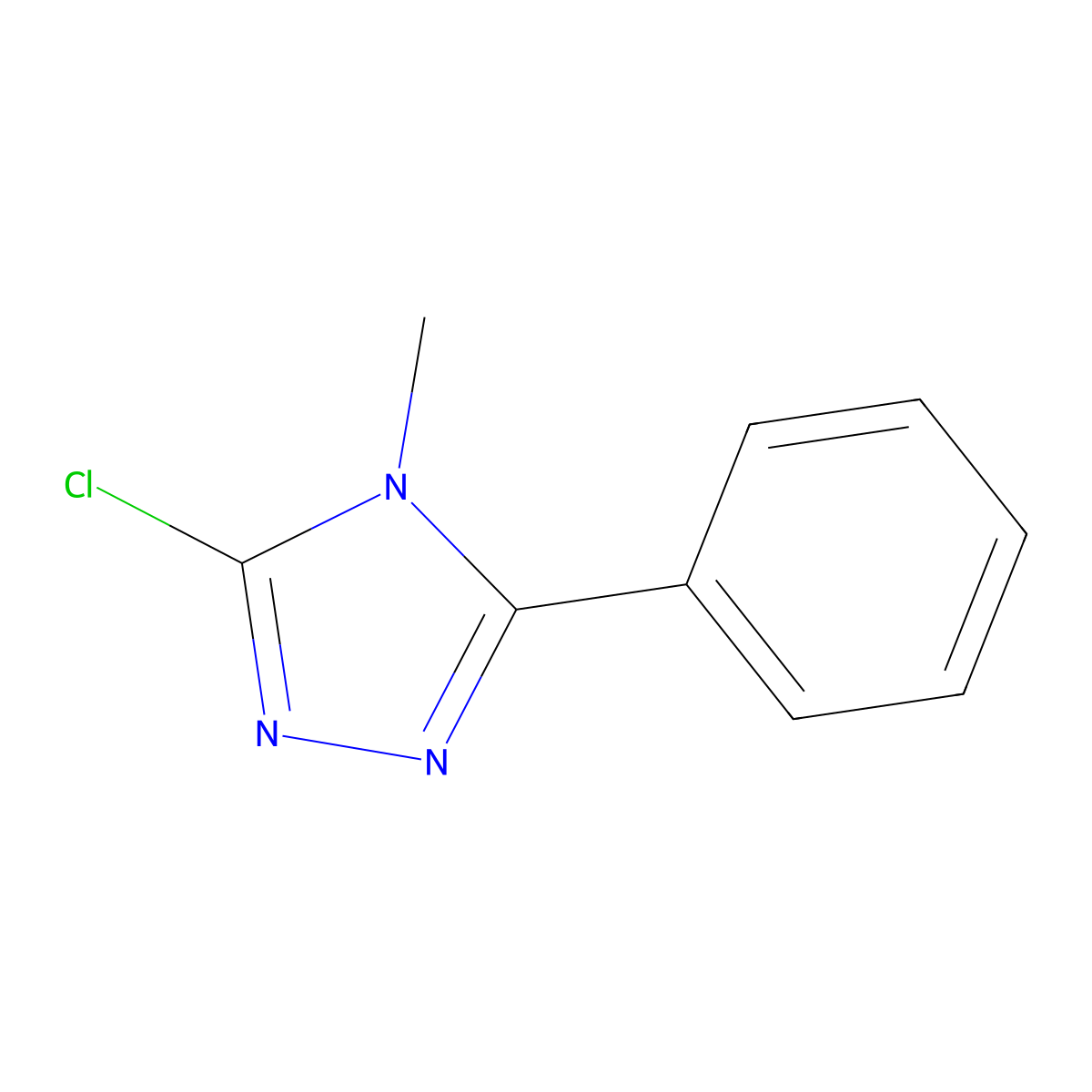 3-chloro-4-methyl-5-phenyl-4H-1,2,4-triazole molecular structure, CAS 50369-42-1