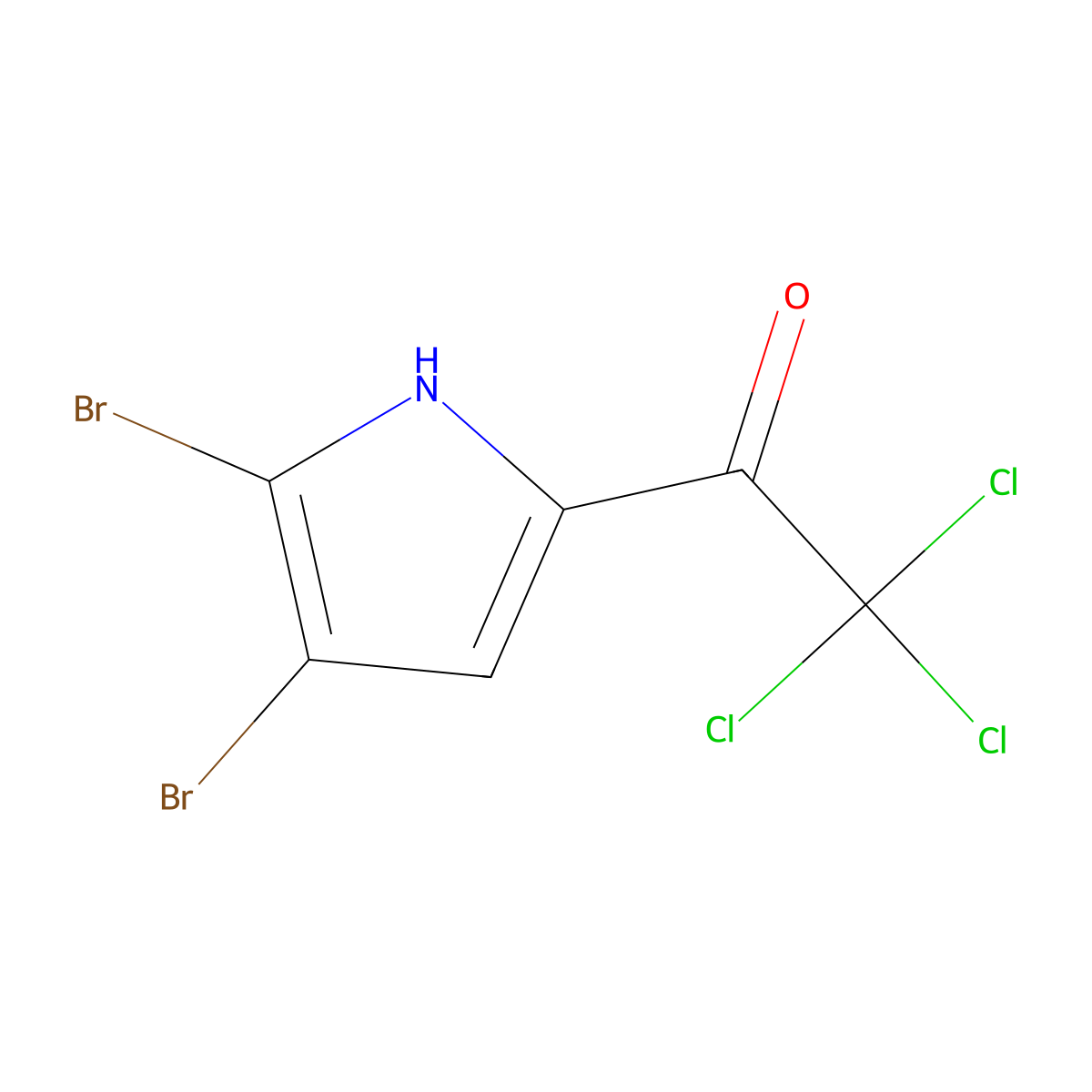 2,2,2-Trichloro-1-(4,5-dibromo-1H-pyrrol-2-yl)ethan-1-one molecular structure, CAS 50371-52-3