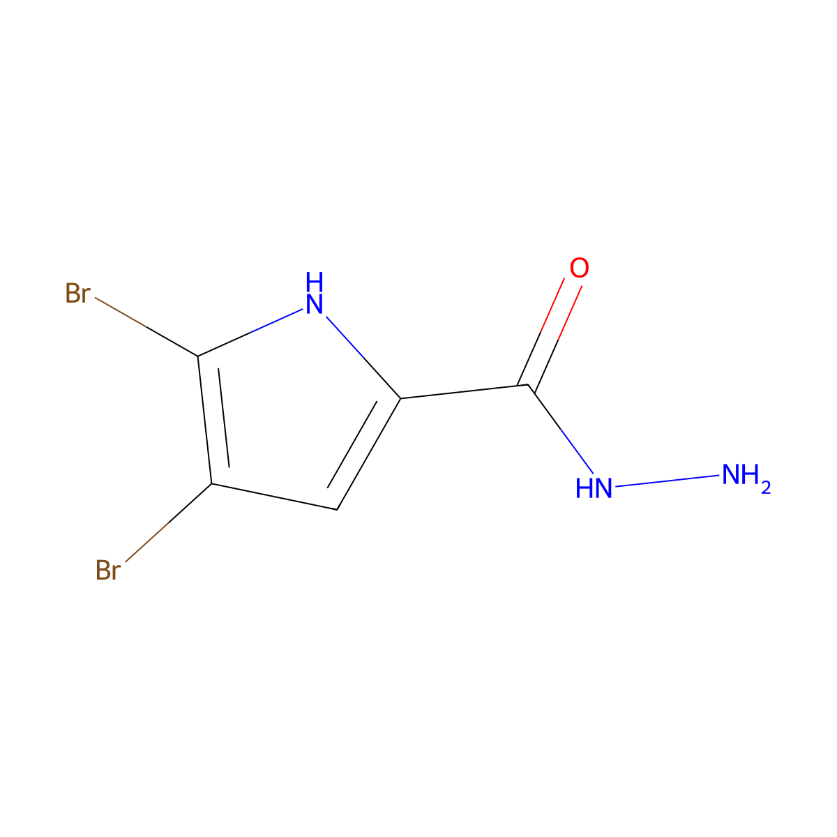4,5-dibromo-1H-pyrrole-2-carbohydrazide molecular structure, CAS 50371-65-8