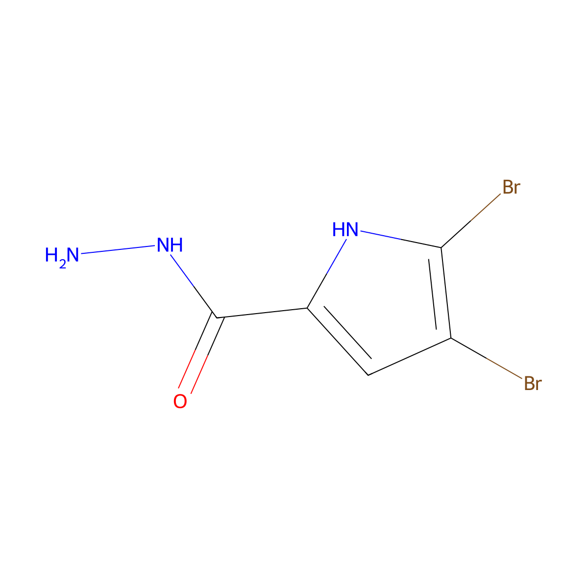 4,5-dibromo-1H-pyrrole-2-carbohydrazide molecular structure, CAS 50371-65-8