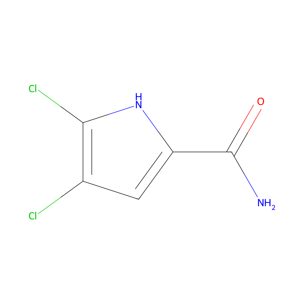 4,5-Dichloro-1H-pyrrole-2-carboxamide molecular structure, CAS 50371-68-1