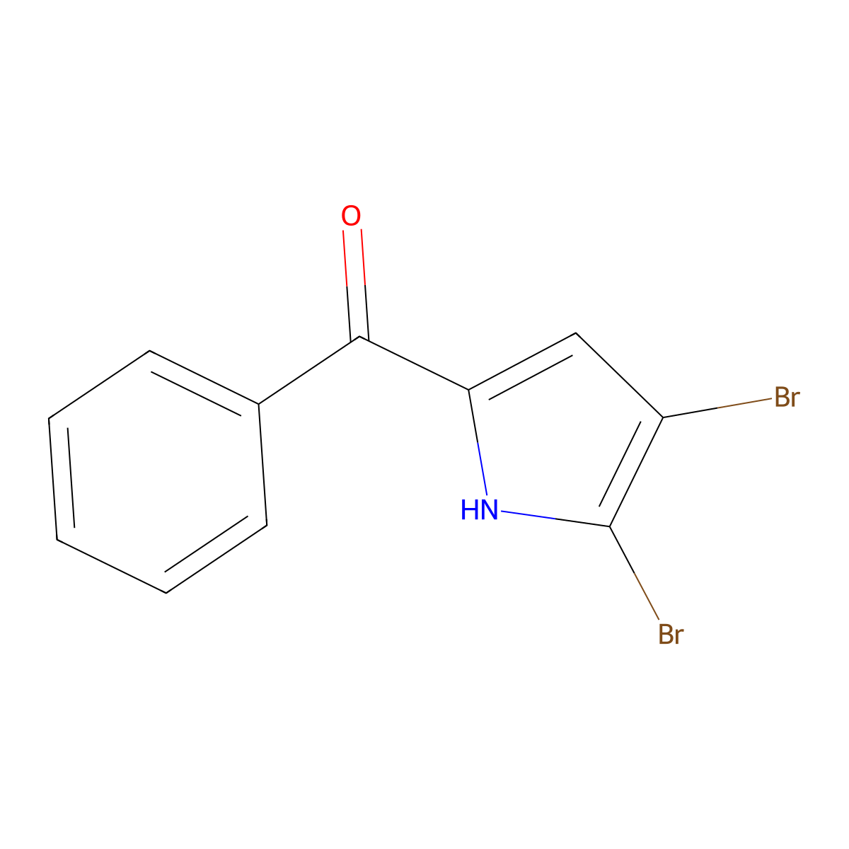 (4,5-Dibromo-1H-pyrrol-2-yl)(phenyl)methanone molecular structure, CAS 50372-61-7