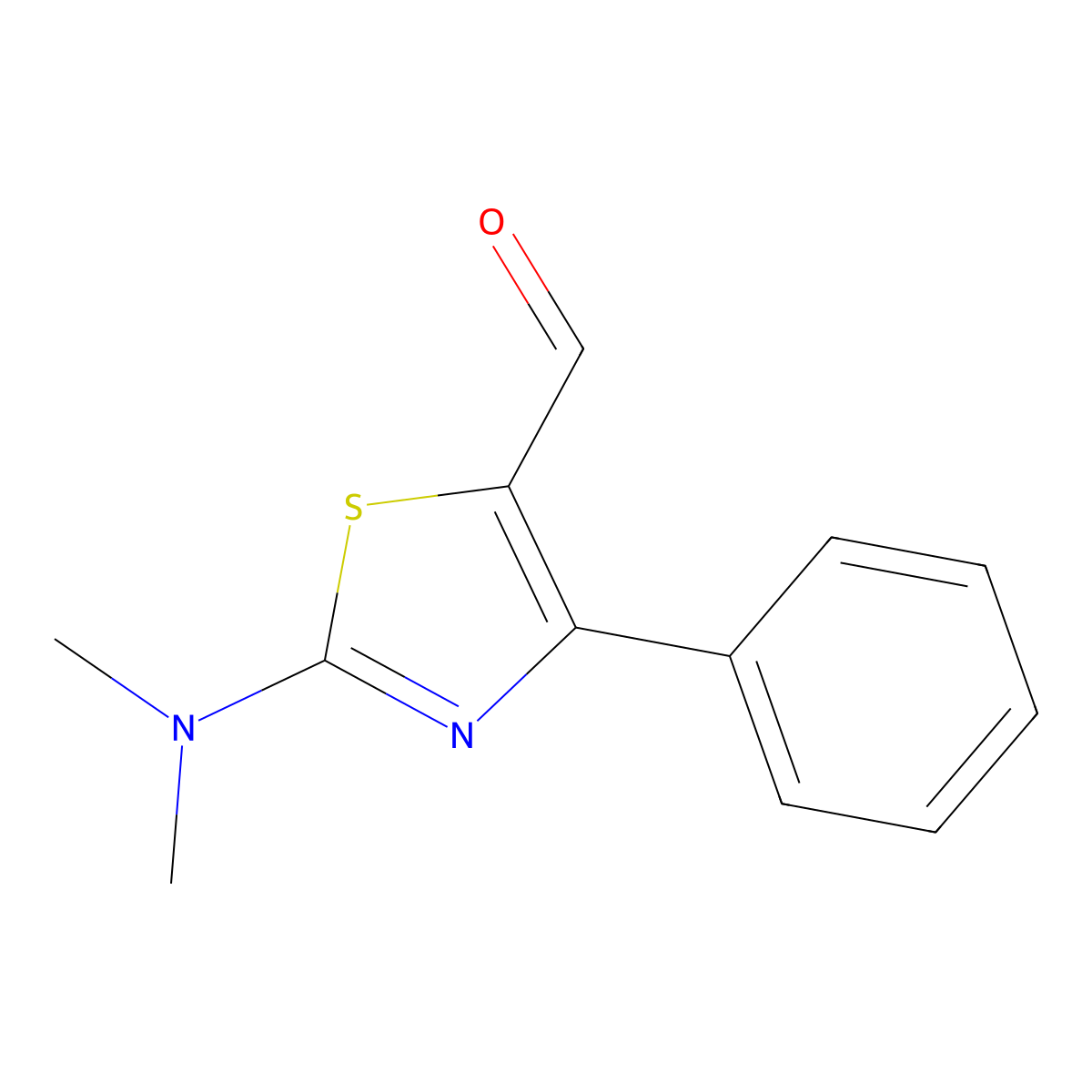 2-(Dimethylamino)-4-phenyl-1,3-thiazole-5-carbaldehyde molecular structure, CAS 50379-23-2