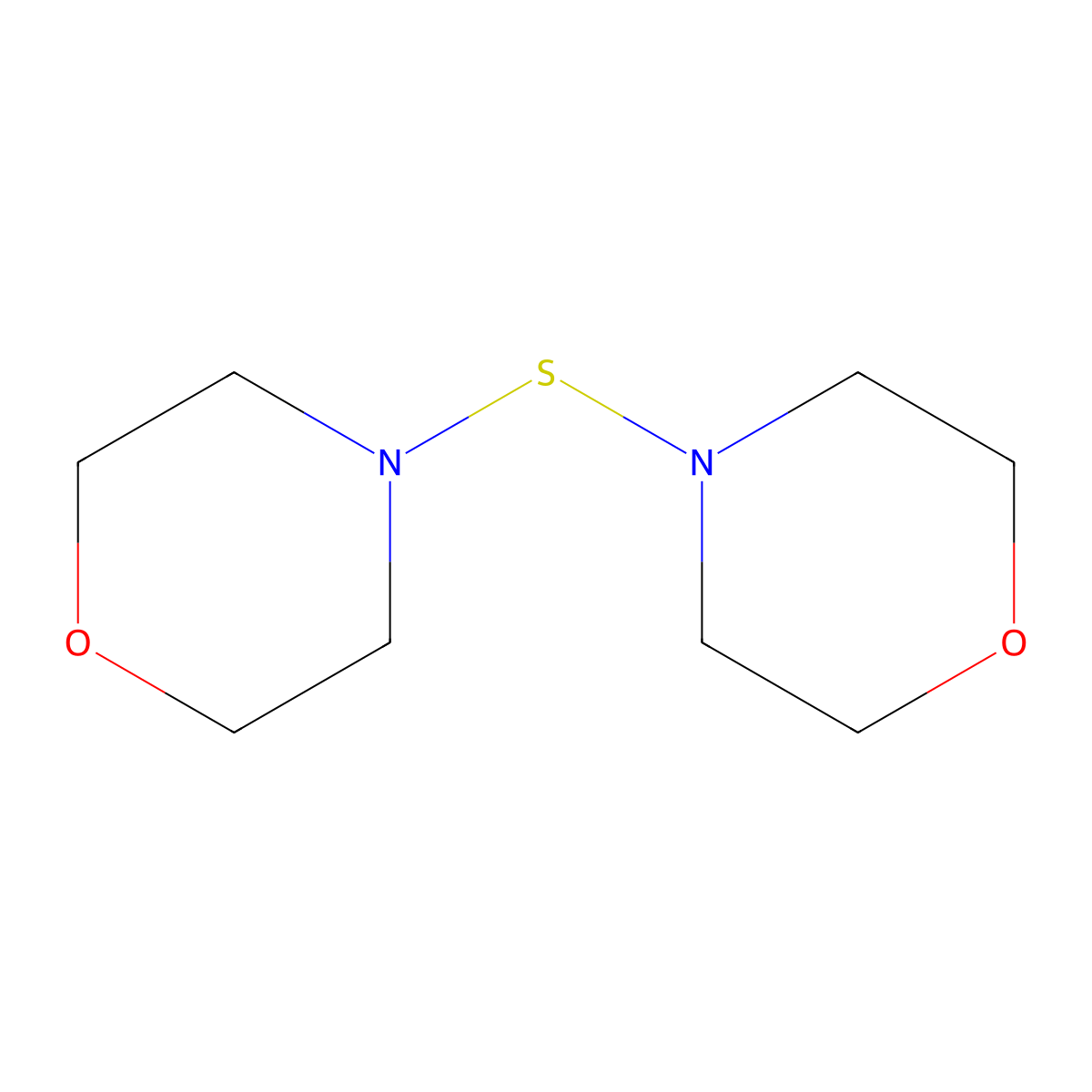 Morpholine, 4,4'-thiobis- molecular structure, CAS 5038-11-9