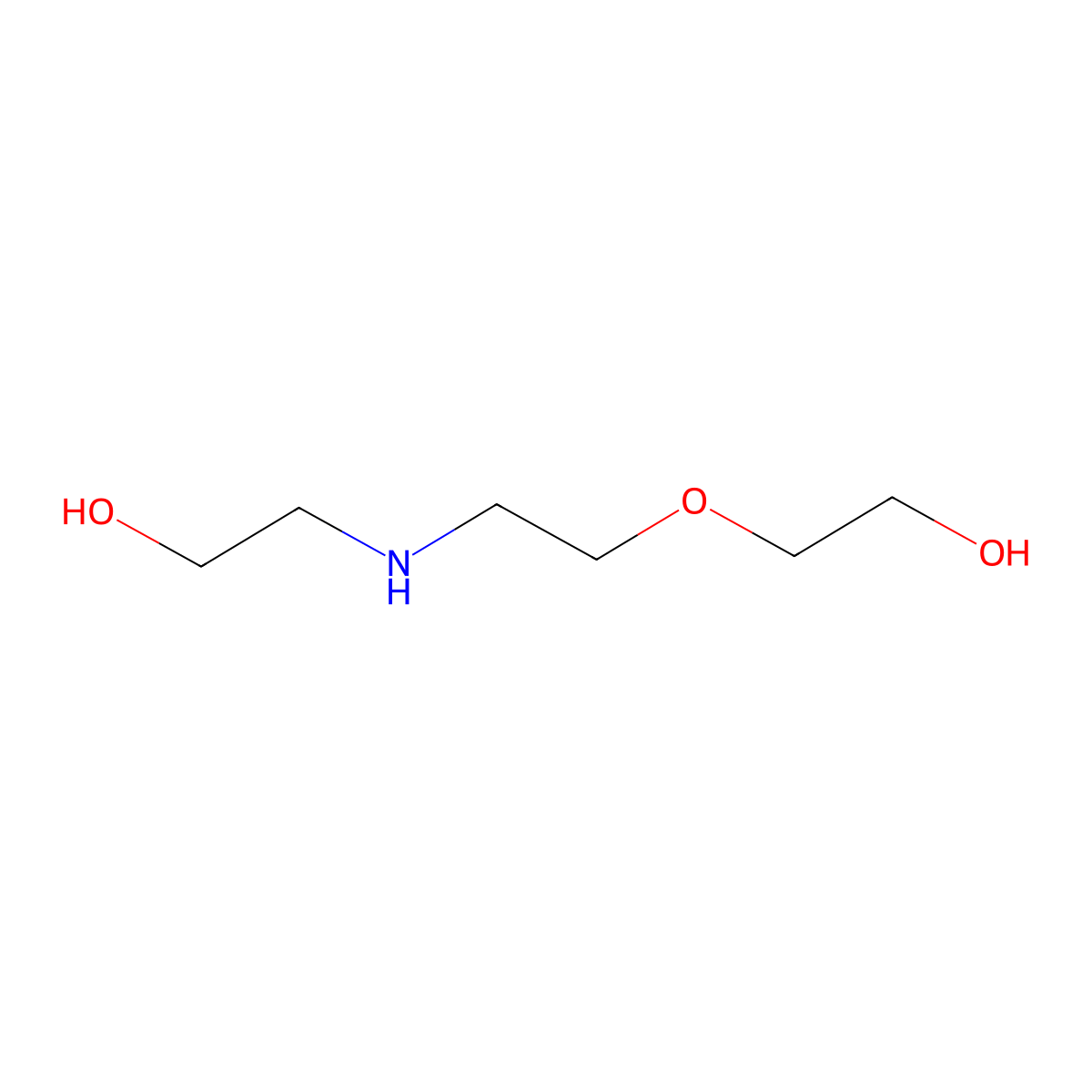 Ethanol, 2-2-(2-hydroxyethoxy)ethylamino- molecular structure, CAS 5038-17-5
