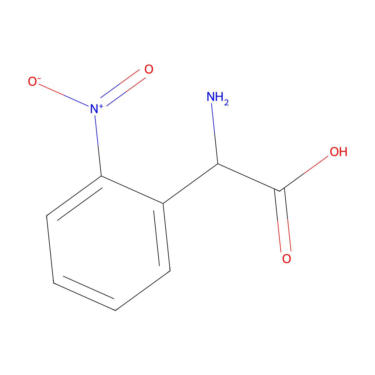 Amino(2-nitrophenyl)acetic acid molecular structure, CAS 50381-53-8