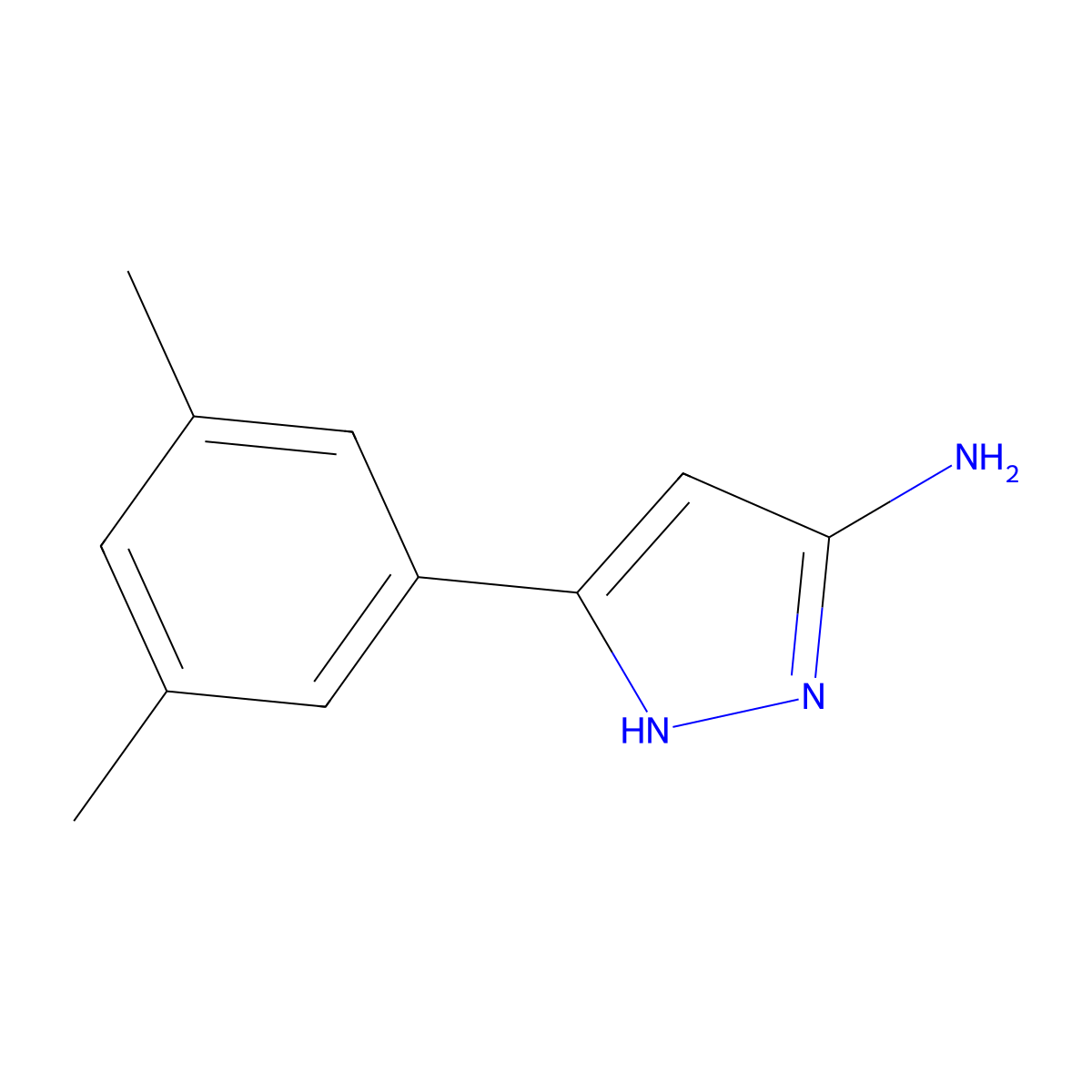 3-(3,5-dimethylphenyl)-1H-pyrazol-5-amine molecular structure, CAS 503818-85-7