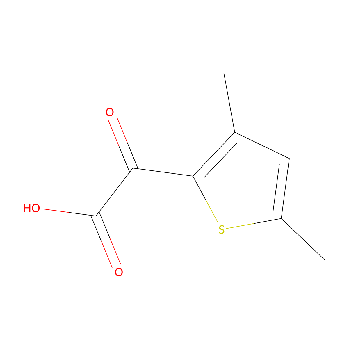 3,5-Dimethyl-|A-oxo-2-thiopheneacetic acid molecular structure, CAS 50382-18-8