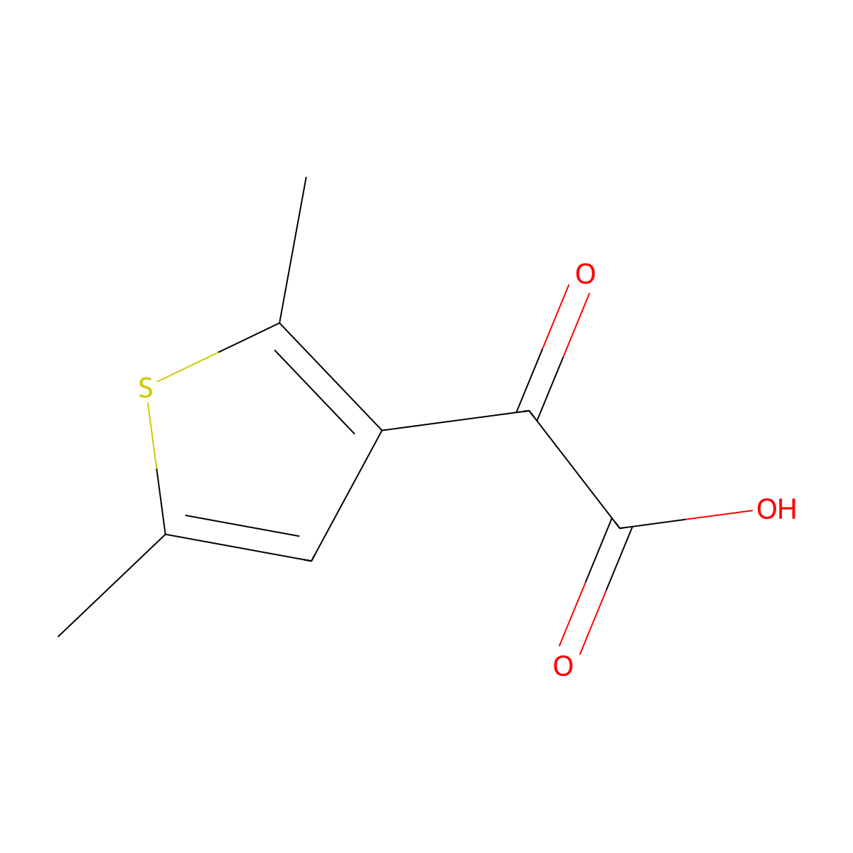 2-(2,5-Dimethylthiophen-3-yl)-2-oxoacetic acid molecular structure, CAS 50382-19-9