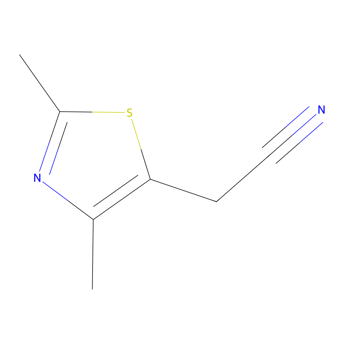 2-(2,4-Dimethylthiazol-5-yl)acetonitrile molecular structure, CAS 50382-35-9