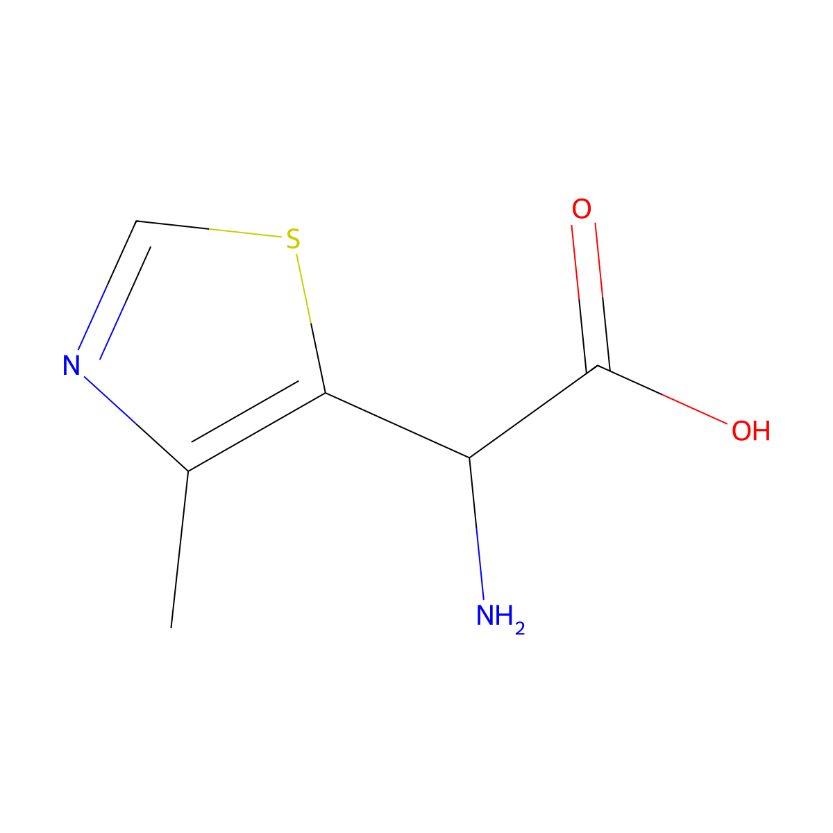 2-Amino-2-(4-methyl-1,3-thiazol-5-yl)acetic acid molecular structure, CAS 50382-43-9
