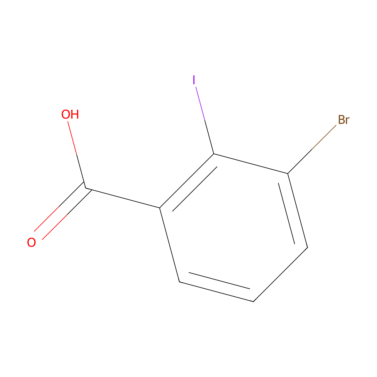 3-Bromo-2-iodobenzoic acid molecular structure, CAS 503821-94-1