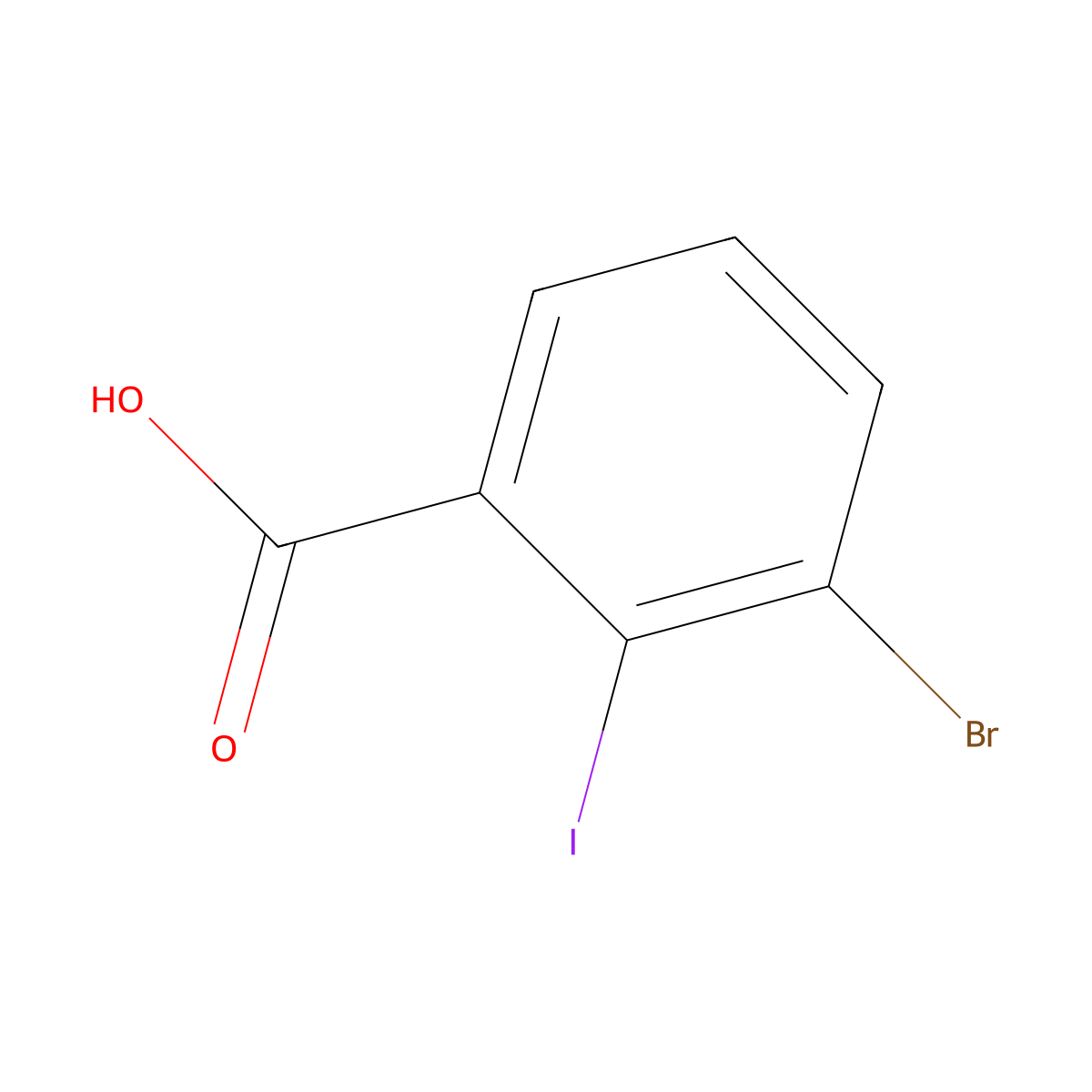 3-Bromo-2-iodobenzoic acid molecular structure, CAS 503821-94-1