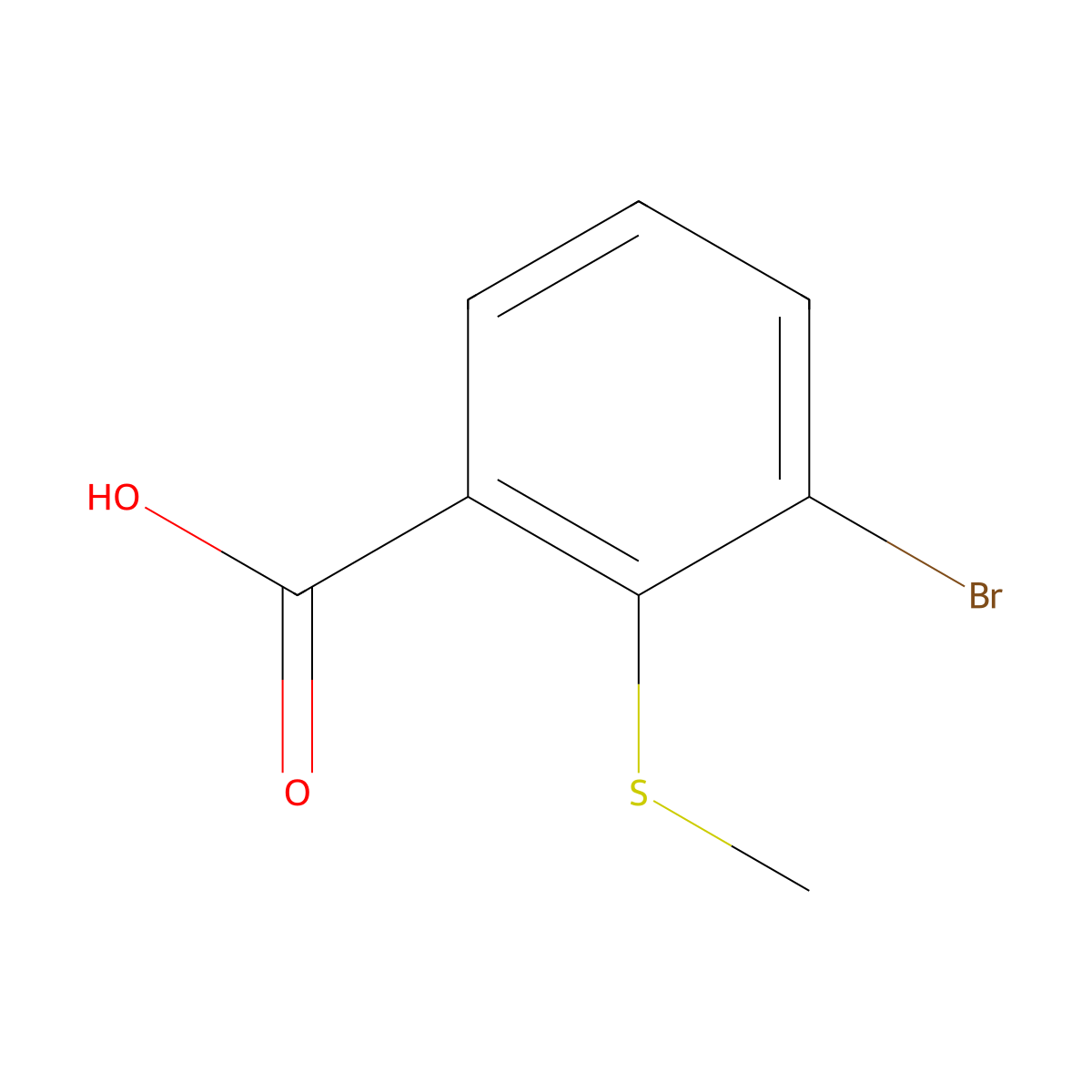 3-Bromo-2-(methylthio)benzoic acid molecular structure, CAS 503821-96-3