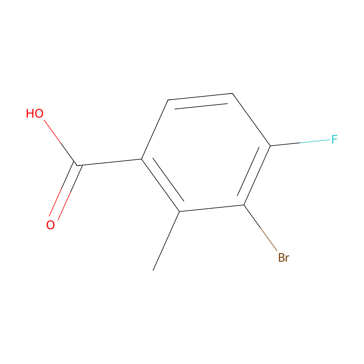 3-Bromo-4-fluoro-2-methylbenzoic acid molecular structure, CAS 503821-98-5