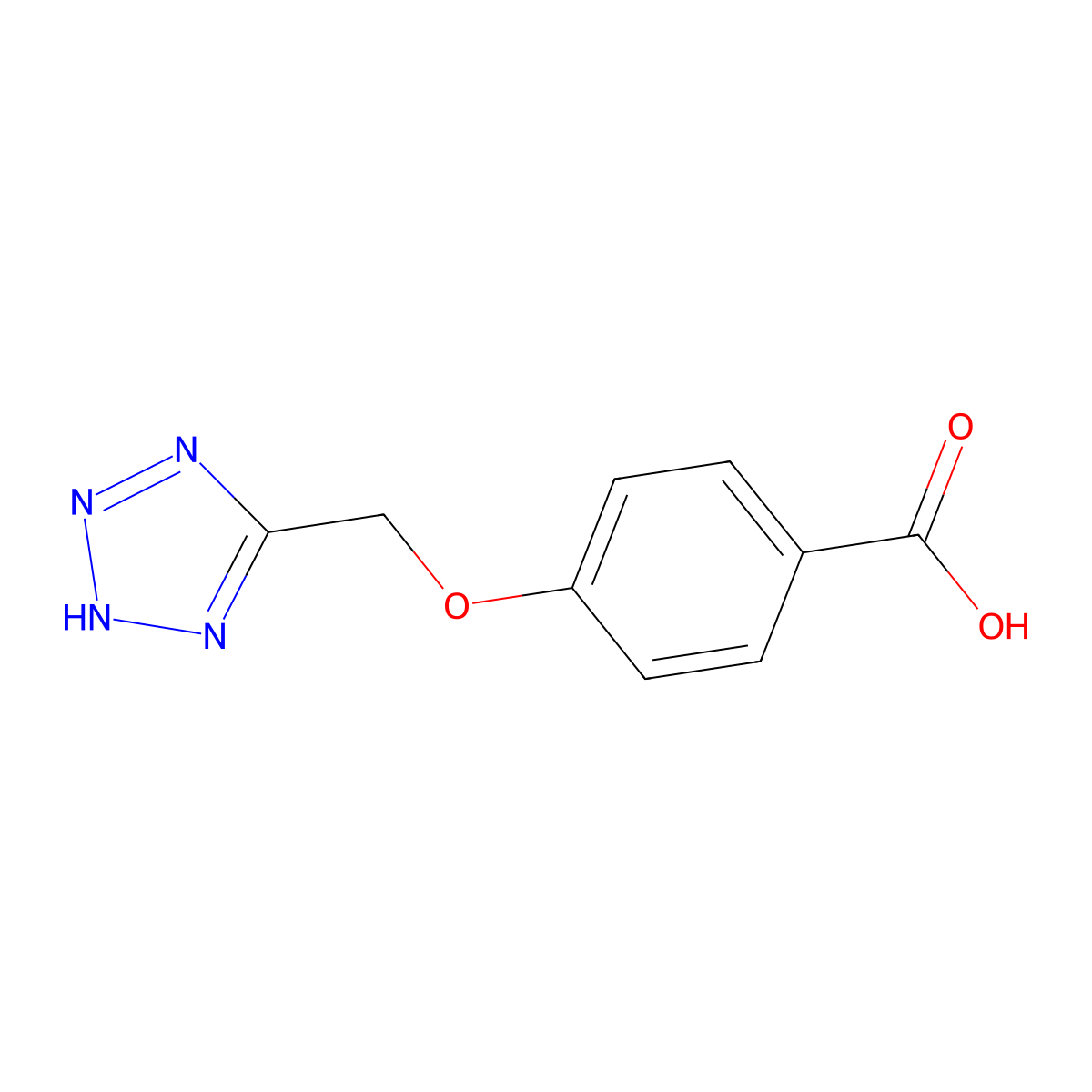 4-(1H-tetrazol-5-ylmethoxy)benzoic acid molecular structure, CAS 503828-17-9