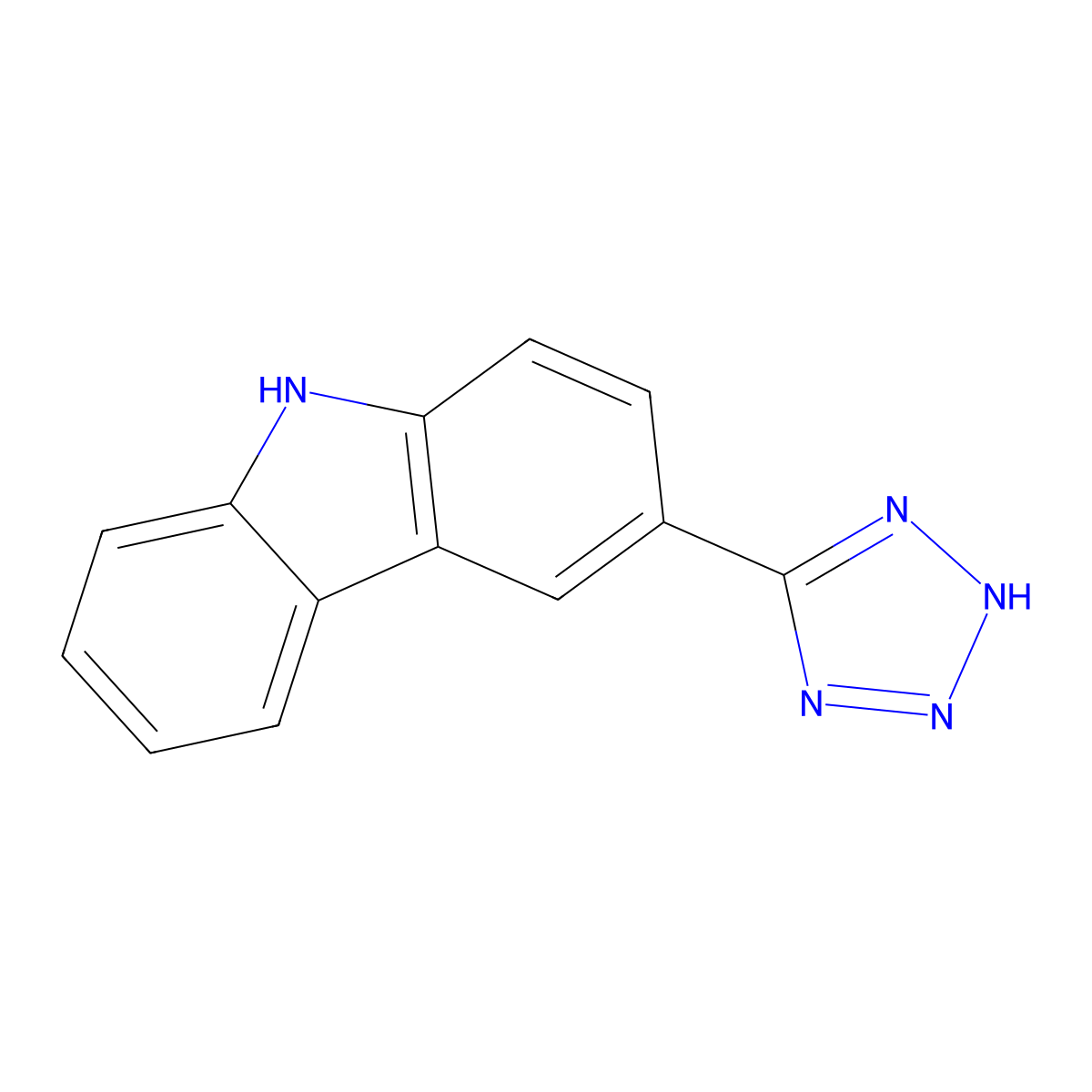 3-(1H-1,2,3,4-tetrazol-5-yl)-9H-carbazole molecular structure, CAS 503828-19-1