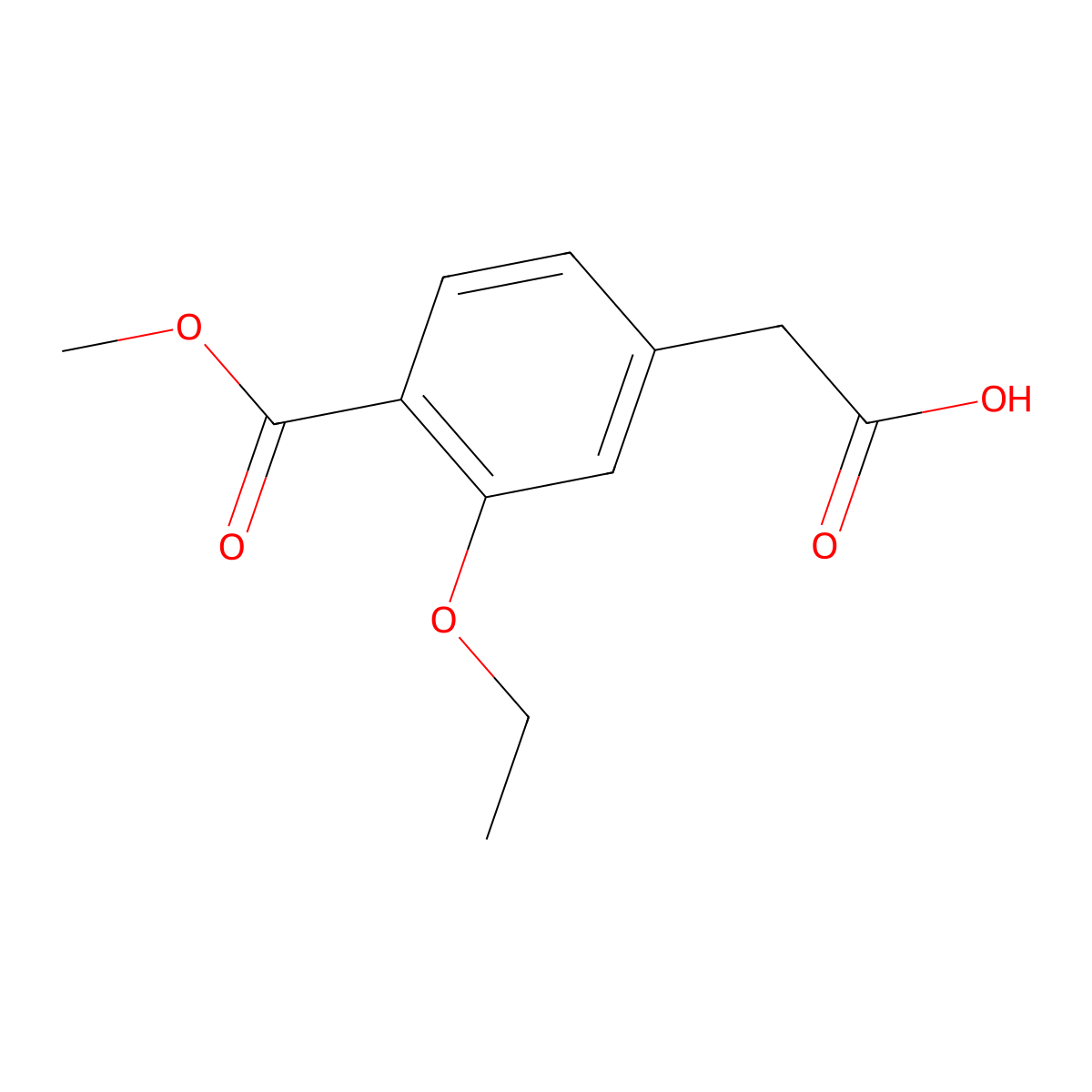 [3-Ethoxy-4-(methoxycarbonyl)phenyl]acetic acid molecular structure, CAS 503834-19-3