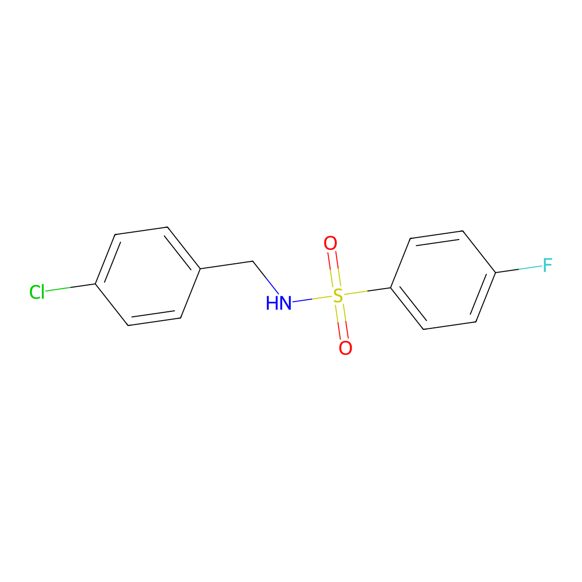 N-[(4-chlorophenyl)methyl]-4-fluorobenzenesulfonamide molecular structure, CAS 503838-22-0