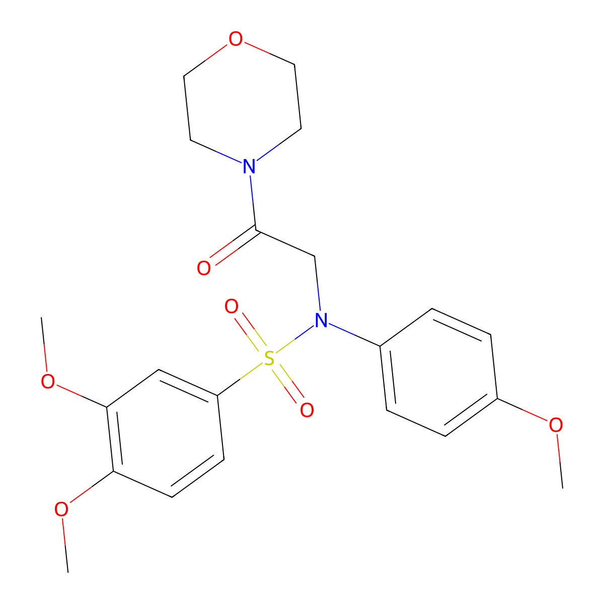 3,4-dimethoxy-N-(4-methoxyphenyl)-N-(2-morpholin-4-yl-2-oxoethyl)benzenesulfonamide molecular structure, CAS 503838-29-7