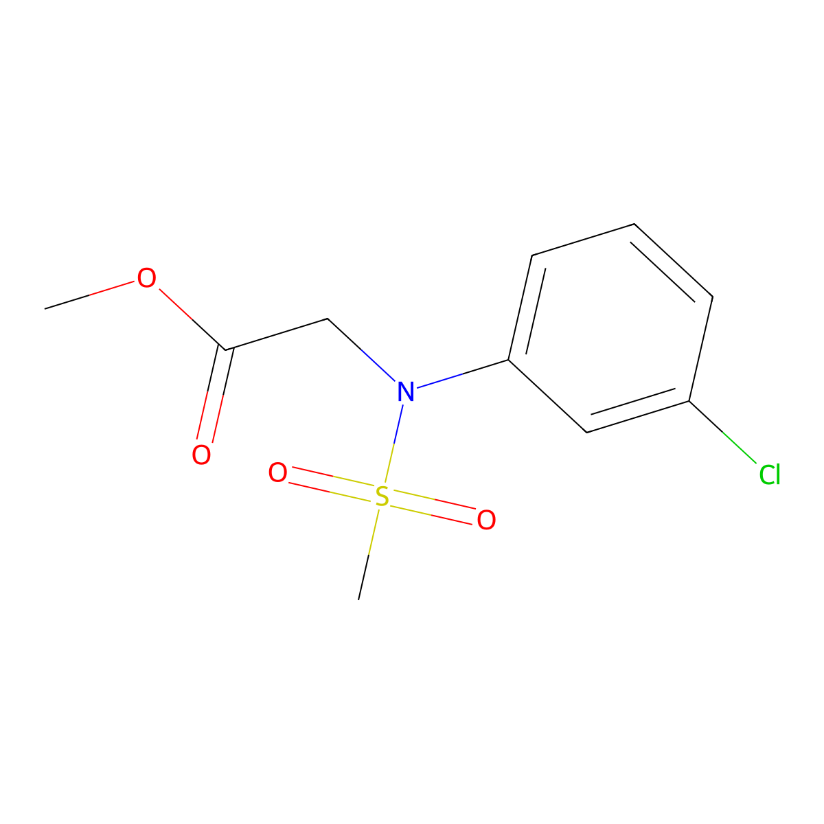 Methyl N-(3-chlorophenyl)-N-(methylsulfonyl)glycinate molecular structure, CAS 503838-40-2