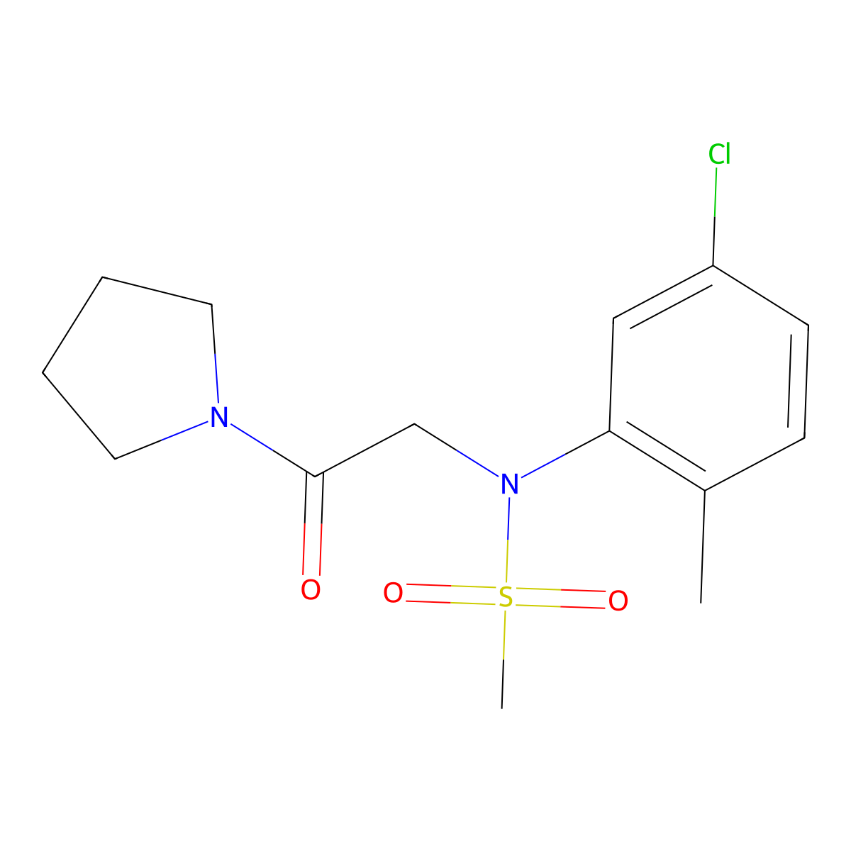 N-(5-chloro-2-methylphenyl)-N-(2-oxo-2-pyrrolidin-1-ylethyl)methanesulfonamide molecular structure, CAS 503838-41-3