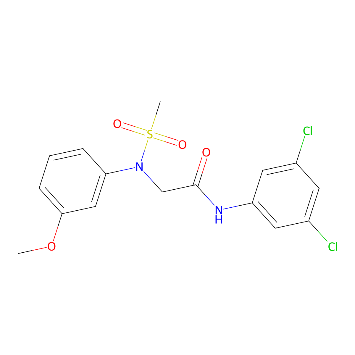 N-(3,5-dichlorophenyl)-2-(3-methoxy-N-methylsulfonylanilino)acetamide molecular structure, CAS 503840-55-9