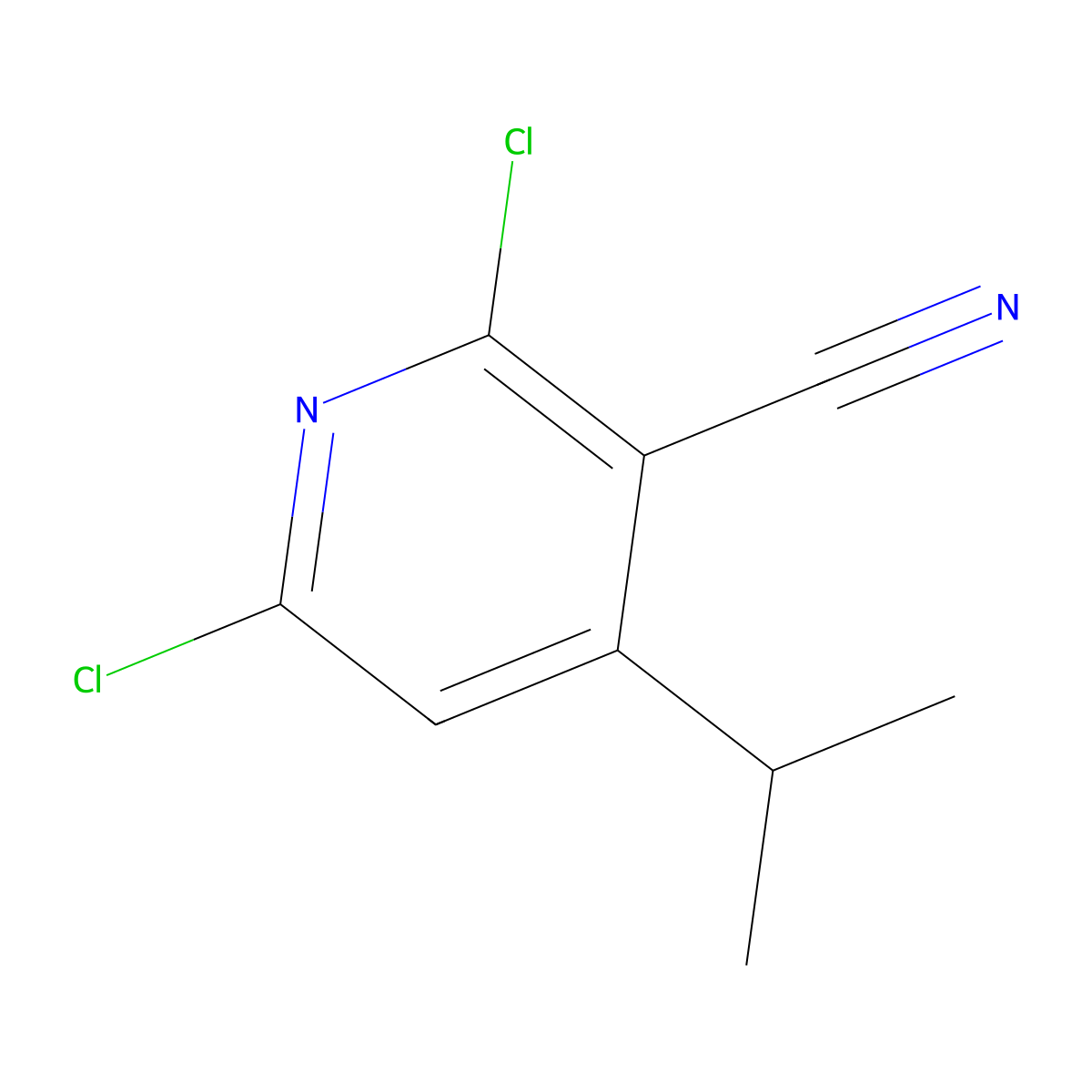 2,6-Dichloro-4-isopropylnicotinonitrile molecular structure, CAS 503843-54-7