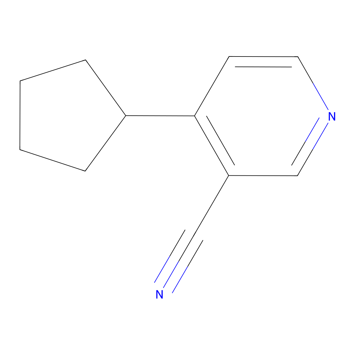4-Cyclopentylnicotinonitrile molecular structure, CAS 503843-59-2