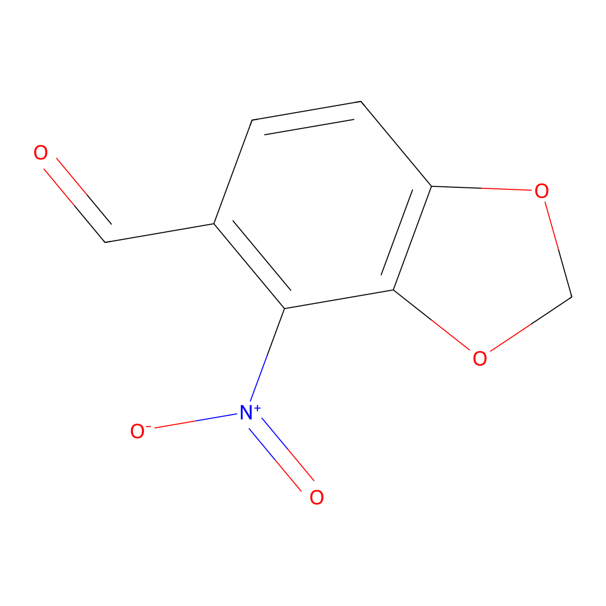 4-Nitro-1,3-dioxaindane-5-carbaldehyde molecular structure, CAS 503853-97-2