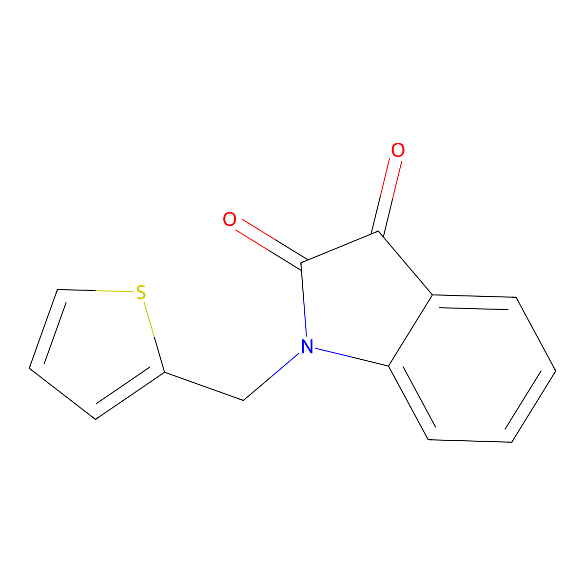 1-(2-thienylmethyl)-1H-indole-2,3-dione molecular structure, CAS 503855-48-9
