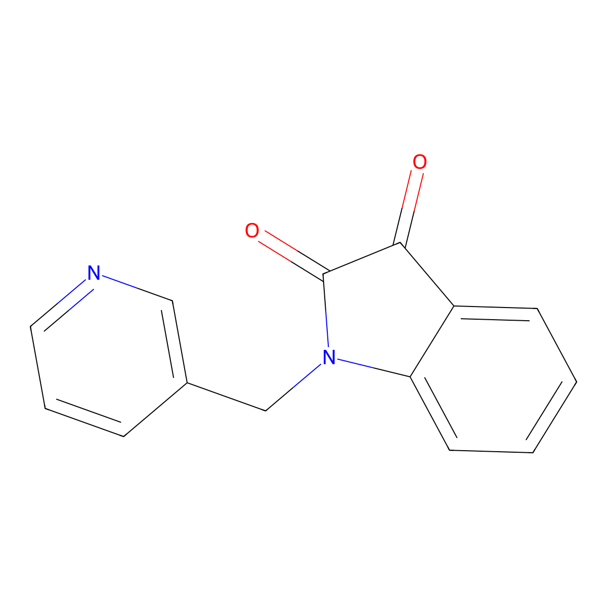 1-(pyridin-3-ylmethyl)-1H-indole-2,3-dione molecular structure, CAS 503855-50-3