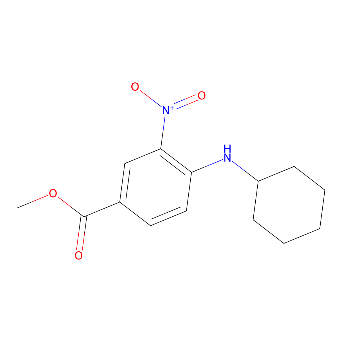 Methyl 4-(cyclohexylamino)-3-nitrobenzoate molecular structure, CAS 503859-26-5