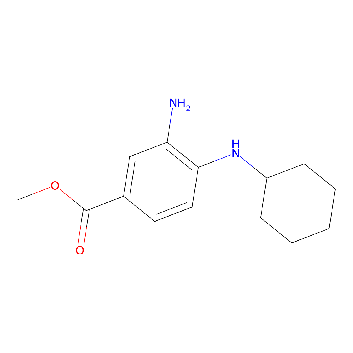 Methyl 3-amino-4-(cyclohexylamino)benzoate molecular structure, CAS 503859-27-6