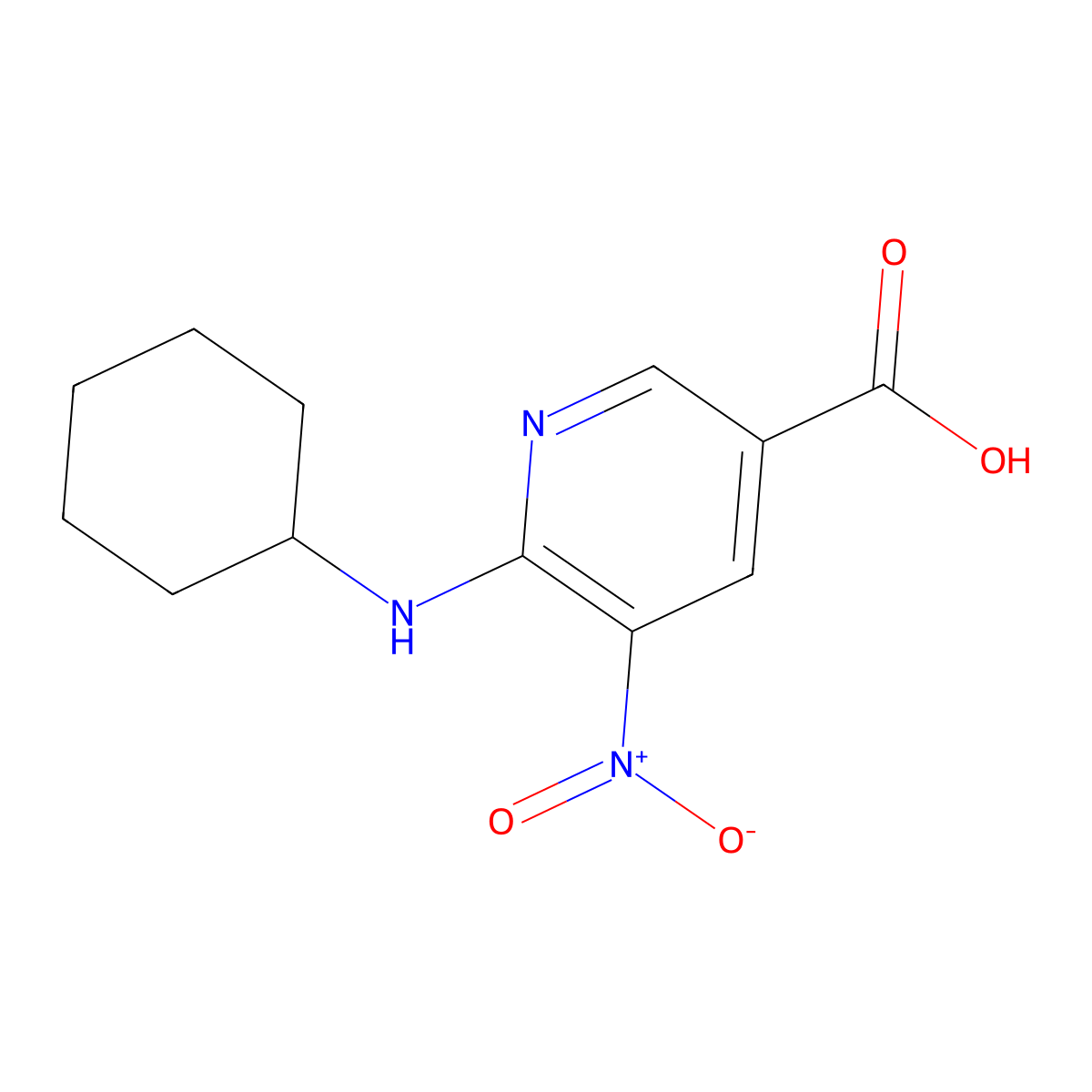 6-(Cyclohexylamino)-5-nitronicotinic acid molecular structure, CAS 503859-31-2