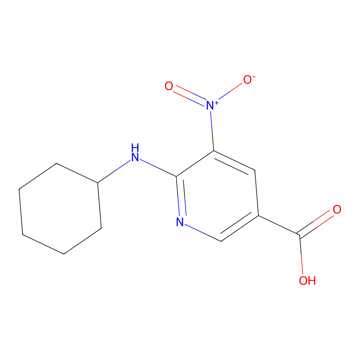 6-(Cyclohexylamino)-5-nitronicotinic acid molecular structure, CAS 503859-31-2