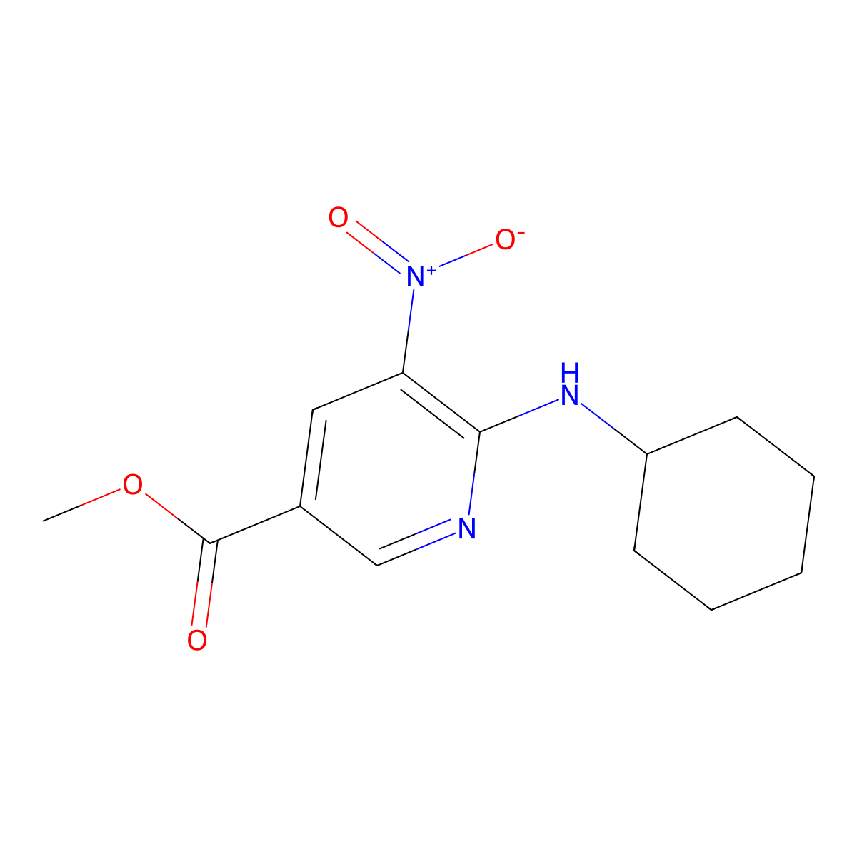 Methyl 6-(cyclohexylamino)-5-nitronicotinate molecular structure, CAS 503859-33-4