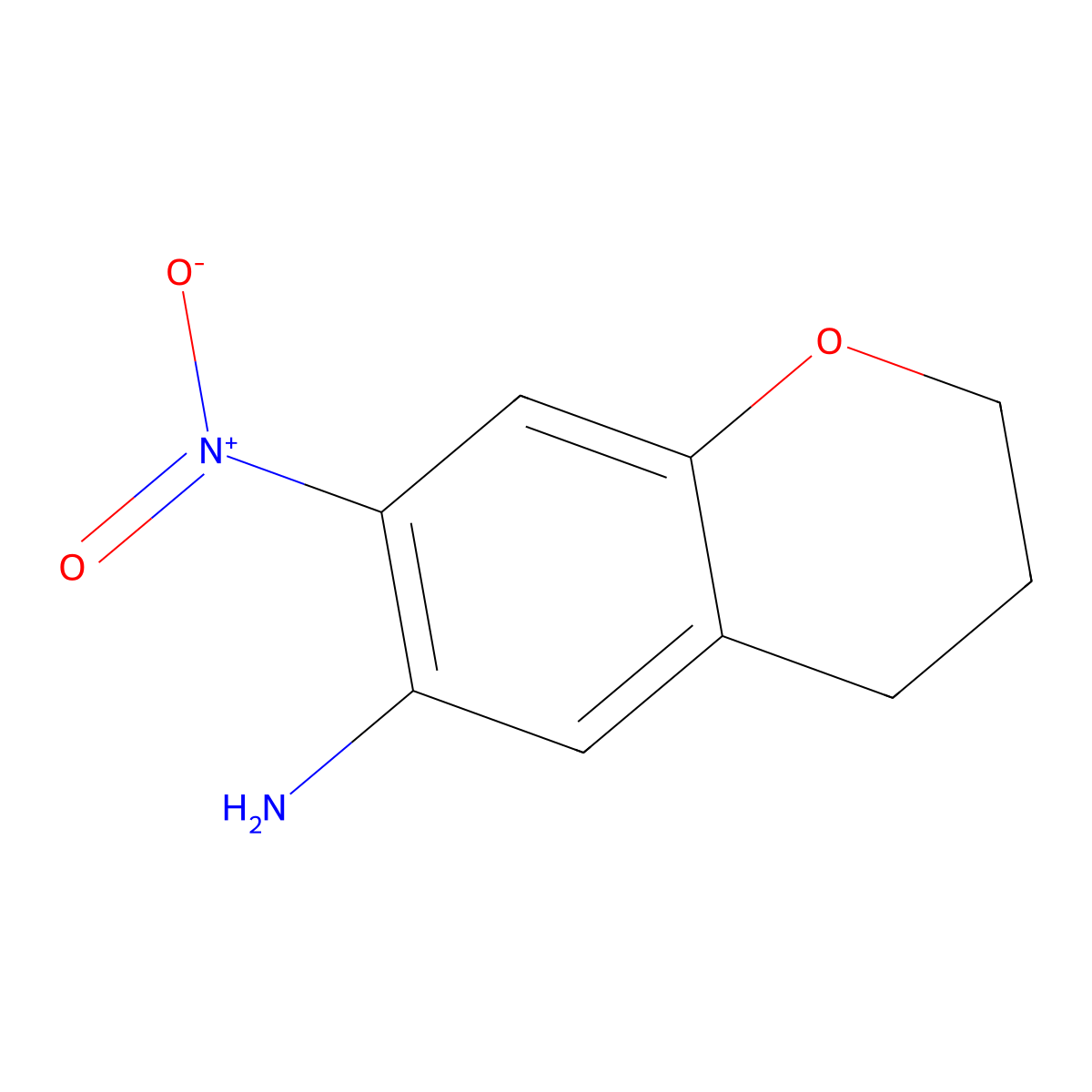 7-Nitro-3,4-dihydro-2H-chromen-6-ylamine molecular structure, CAS 50386-69-1