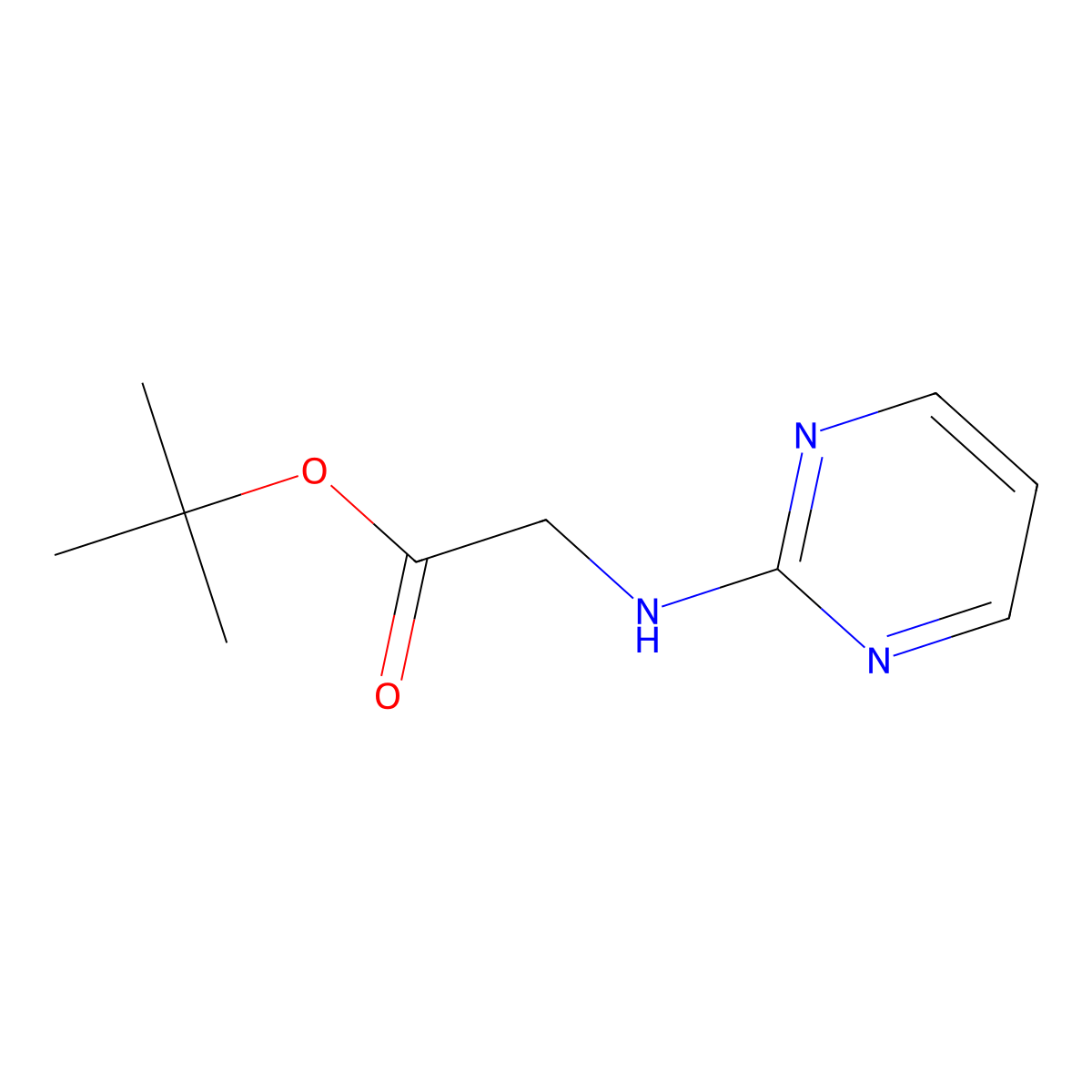 Tert-butyl 2-[(pyrimidin-2-yl)amino]acetate molecular structure, CAS 503860-41-1