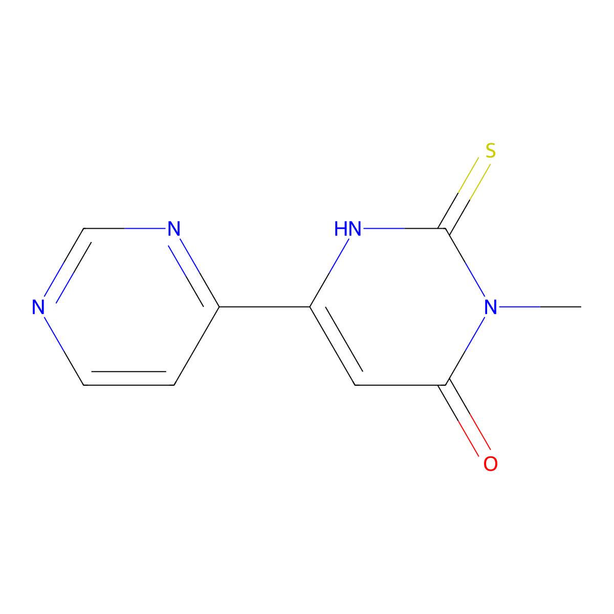 2-Mercapto-3-methyl-6-(pyrimidin-4-YL)-3H-pyrimidin-4-one molecular structure, CAS 503860-53-5