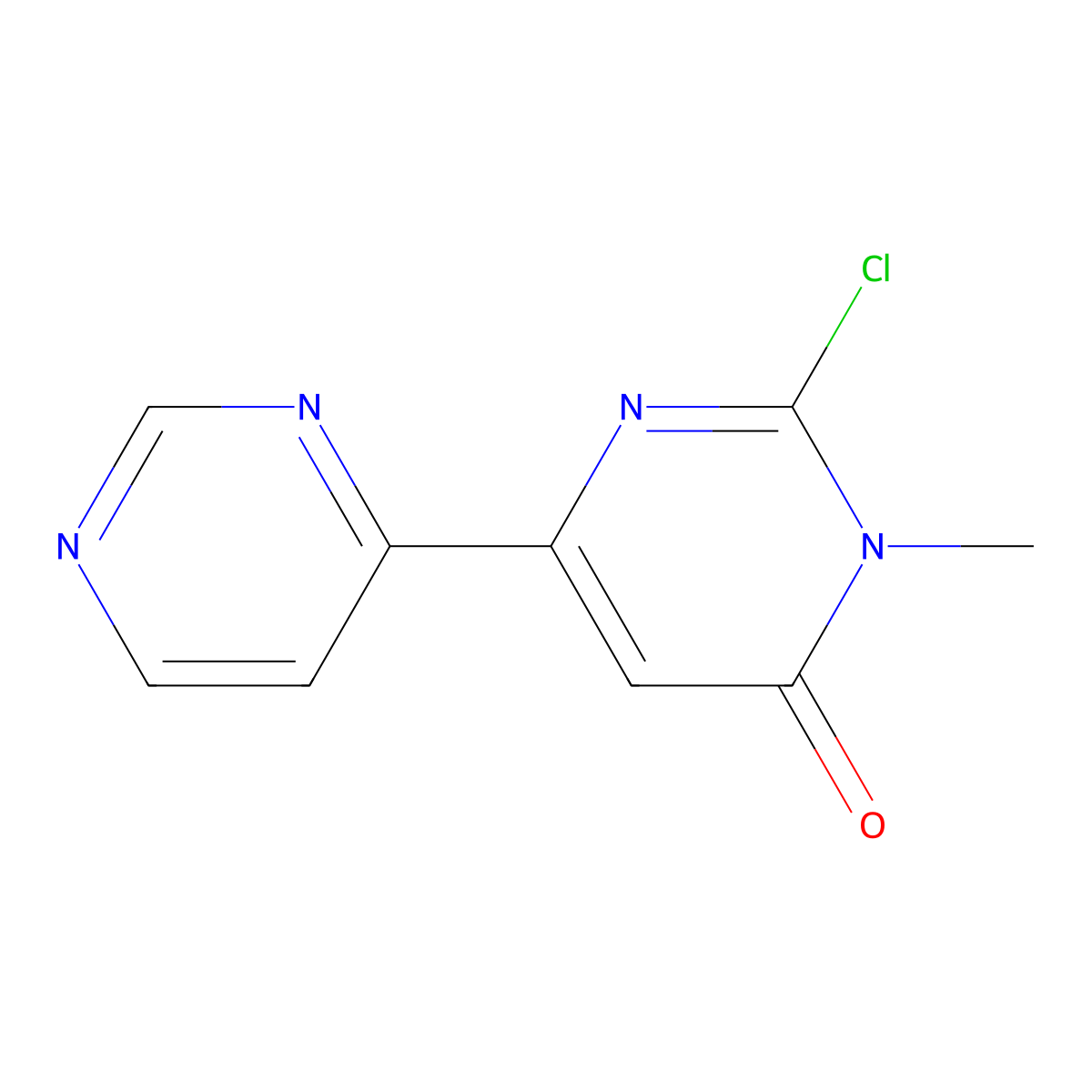 2-Chloro-3-methyl-6-(pyrimidin-4-YL)pyrimidin-4-one molecular structure, CAS 503860-54-6