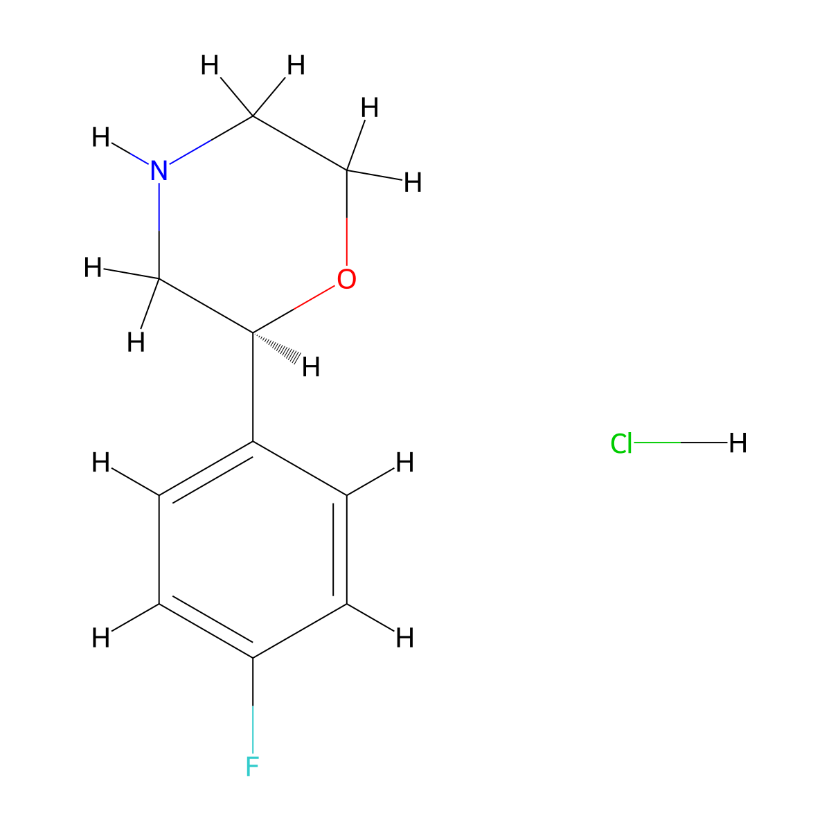 (S)-2-(4-fluorophenyl)morpholine hydrochloride molecular structure, CAS 503860-58-0