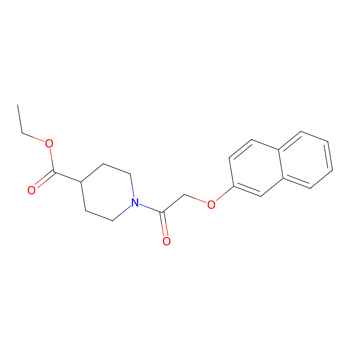 Ethyl 1-[(naphthalen-2-yloxy)acetyl]piperidine-4-carboxylate molecular structure, CAS 503862-54-2